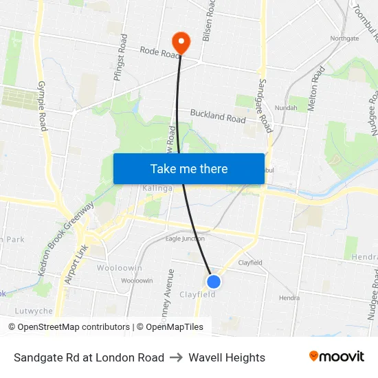 Sandgate Rd at London Road to Wavell Heights map