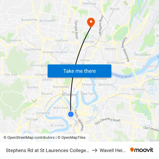 Stephens Rd at St Laurences College, Stop 7 to Wavell Heights map