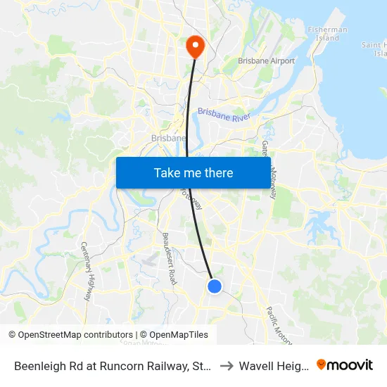 Beenleigh Rd at Runcorn Railway, Stop 72 to Wavell Heights map