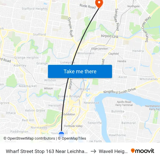 Wharf Street Stop 163 Near Leichhardt St to Wavell Heights map
