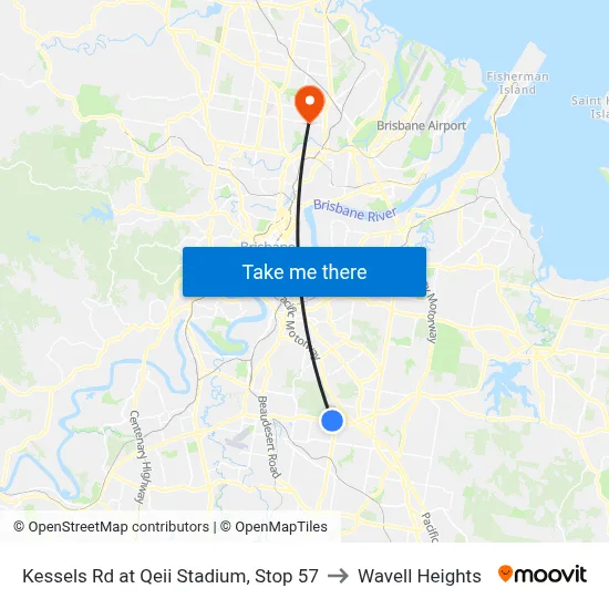 Kessels Rd at Qeii Stadium, Stop 57 to Wavell Heights map