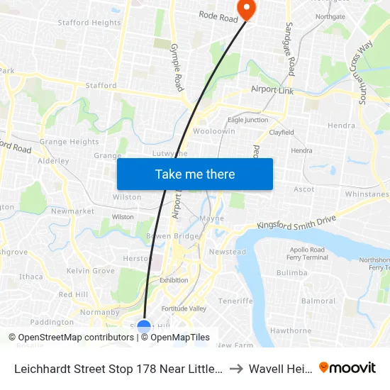 Leichhardt Street Stop 178 Near Little Edward St to Wavell Heights map