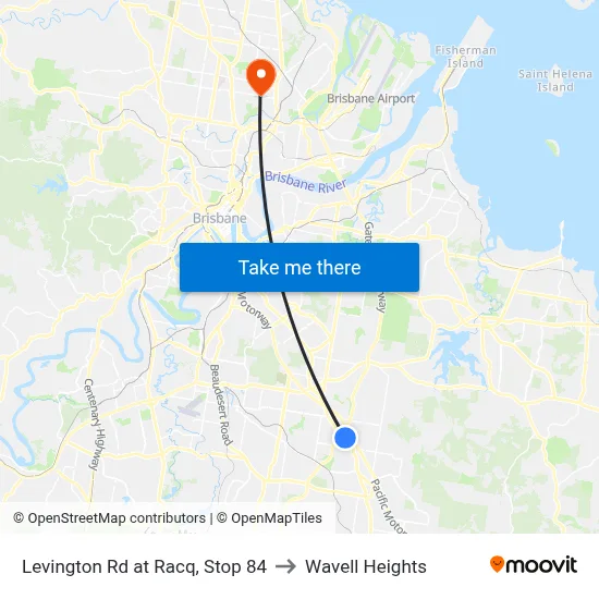 Levington Rd at Racq, Stop 84 to Wavell Heights map