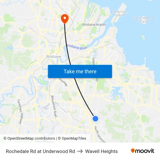 Rochedale Rd at Underwood Rd to Wavell Heights map
