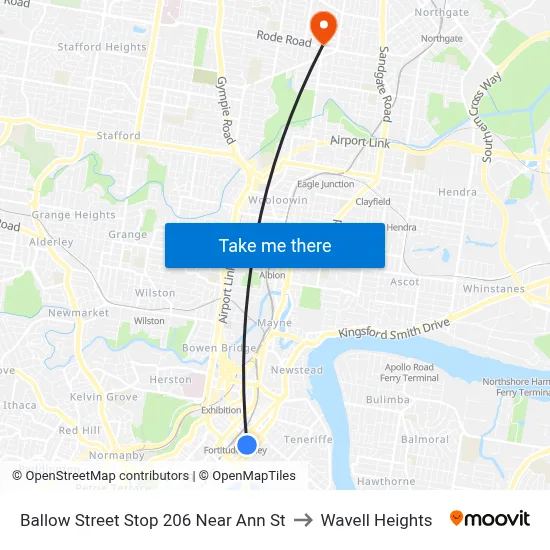 Ballow Street Stop 206 Near Ann St to Wavell Heights map