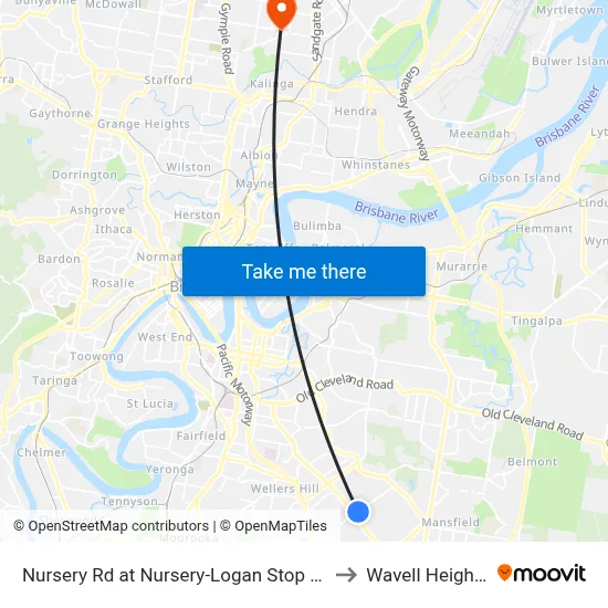 Nursery Rd at Nursery-Logan Stop 48 to Wavell Heights map
