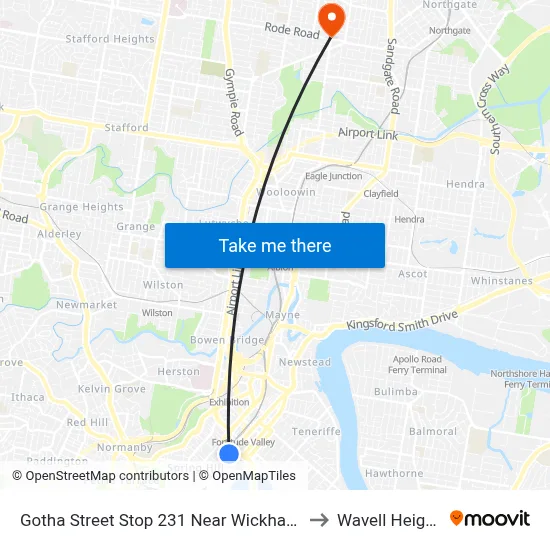 Gotha Street Stop 231 Near Wickham St to Wavell Heights map