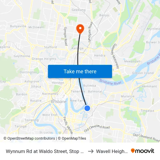 Wynnum Rd at Waldo Street, Stop 20 to Wavell Heights map