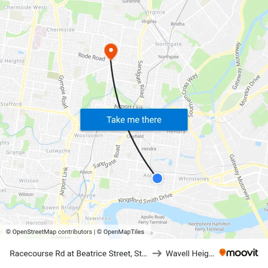 Racecourse Rd at Beatrice Street, Stop 22 to Wavell Heights map