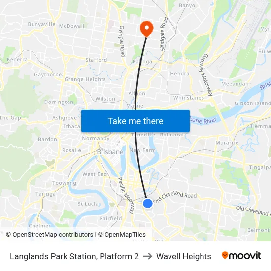 Langlands Park Station, Platform 2 to Wavell Heights map