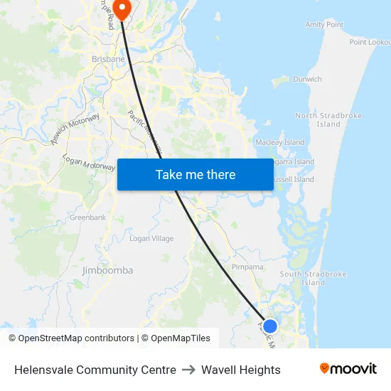 Helensvale Community Centre to Wavell Heights map