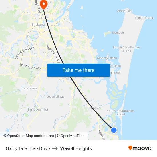 Oxley Dr at Lae Drive to Wavell Heights map