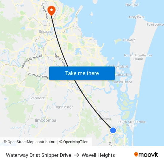 Waterway Dr at Shipper Drive to Wavell Heights map