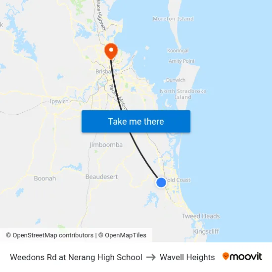 Weedons Rd at Nerang High School to Wavell Heights map