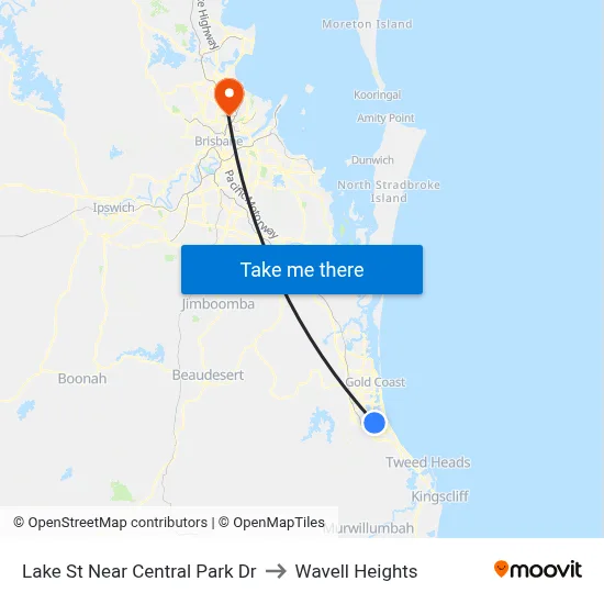Lake St Near Central Park Dr to Wavell Heights map