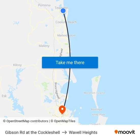 Gibson Rd at the Cockleshell to Wavell Heights map