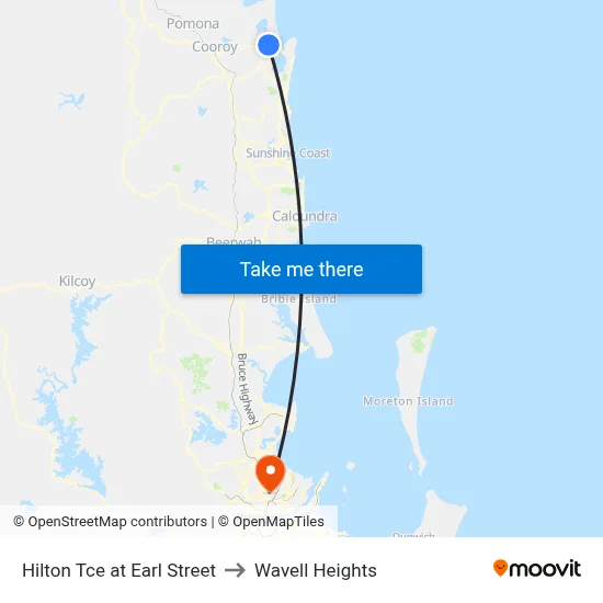 Hilton Tce at Earl Street to Wavell Heights map