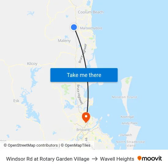 Windsor Rd at Rotary Garden Village to Wavell Heights map
