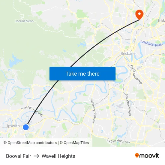 Booval Fair to Wavell Heights map