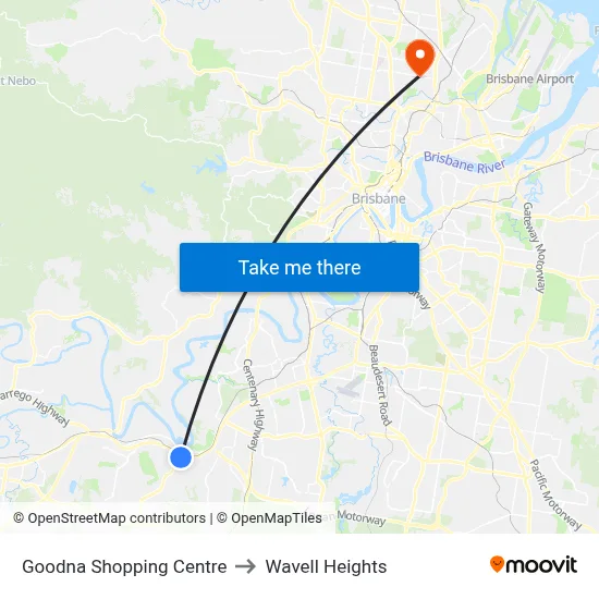Goodna Shopping Centre to Wavell Heights map