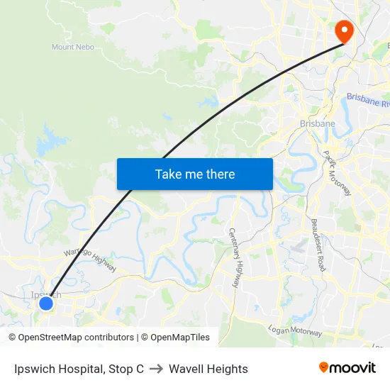 Ipswich Hospital, Stop C to Wavell Heights map
