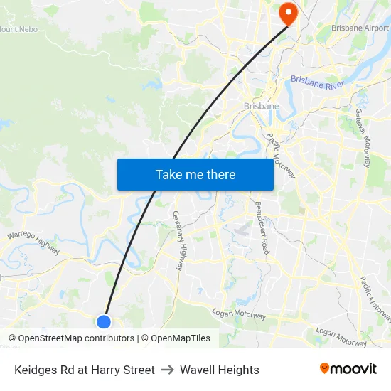 Keidges Rd at Harry Street to Wavell Heights map