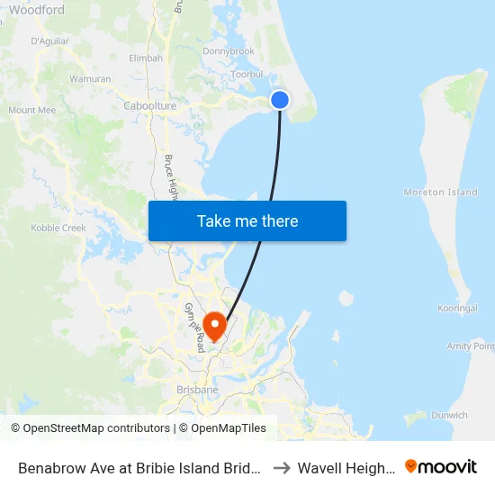Benabrow Ave at Bribie Island Bridge to Wavell Heights map