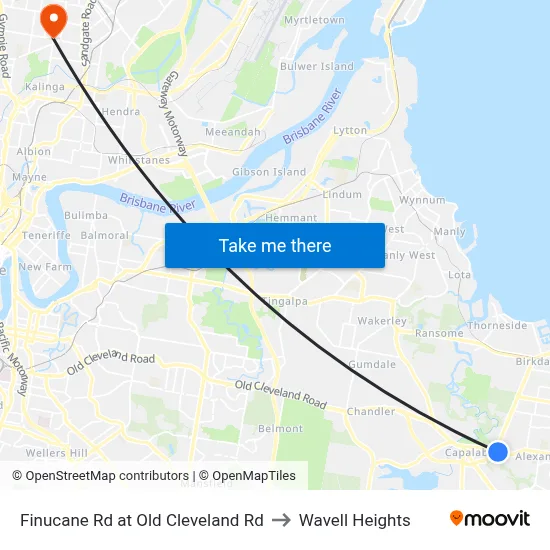 Finucane Rd at Old Cleveland Rd to Wavell Heights map