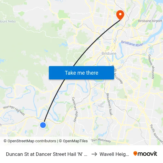 Duncan St at Dancer Street Hail 'N' Ride to Wavell Heights map