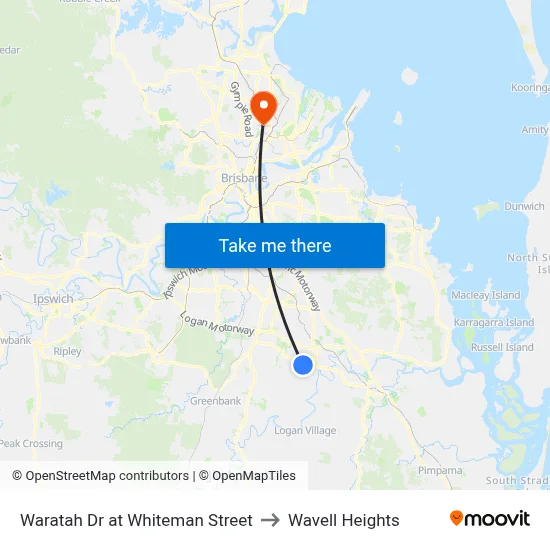 Waratah Dr at Whiteman Street to Wavell Heights map