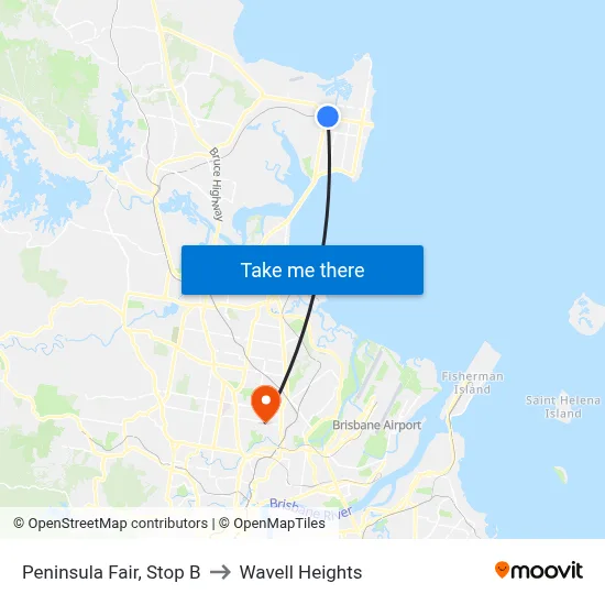 Peninsula Fair, Stop B to Wavell Heights map