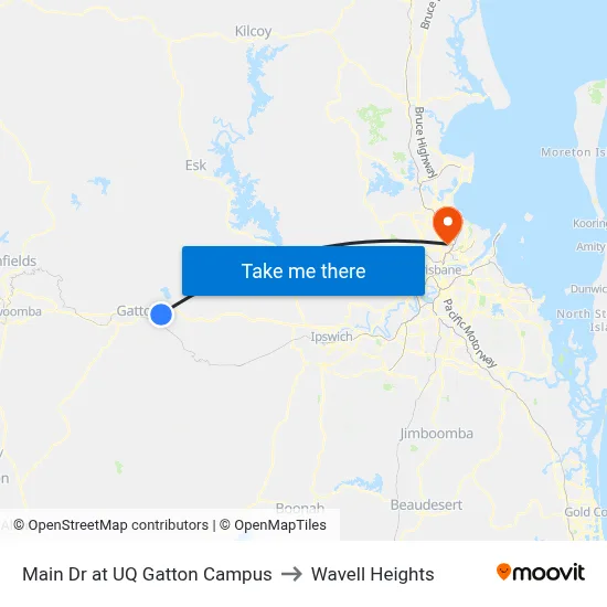 Main Dr at UQ Gatton Campus to Wavell Heights map