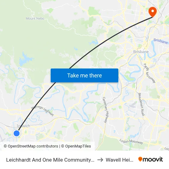 Leichhardt And One Mile Community Centre to Wavell Heights map