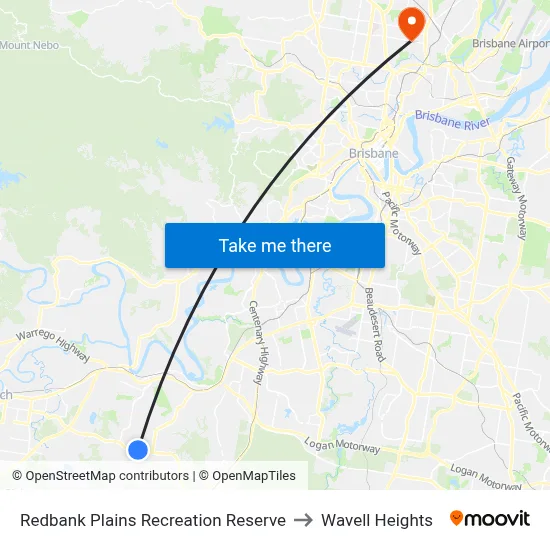 Redbank Plains Recreation Reserve to Wavell Heights map