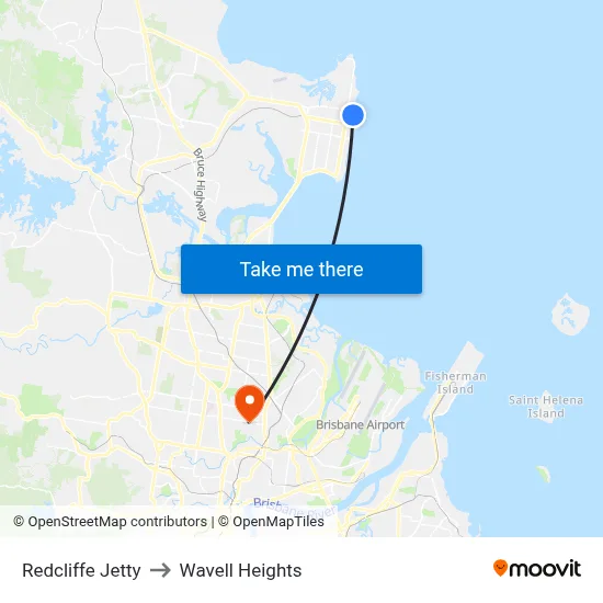 Redcliffe Jetty to Wavell Heights map