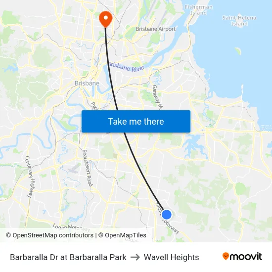 Barbaralla Dr at Barbaralla Park to Wavell Heights map