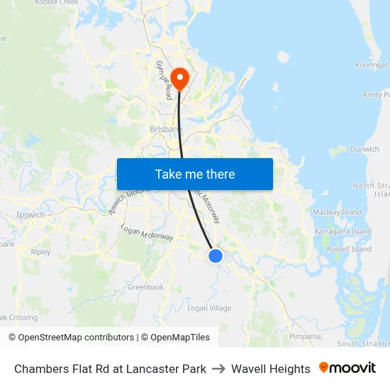Chambers Flat Rd at Lancaster Park to Wavell Heights map