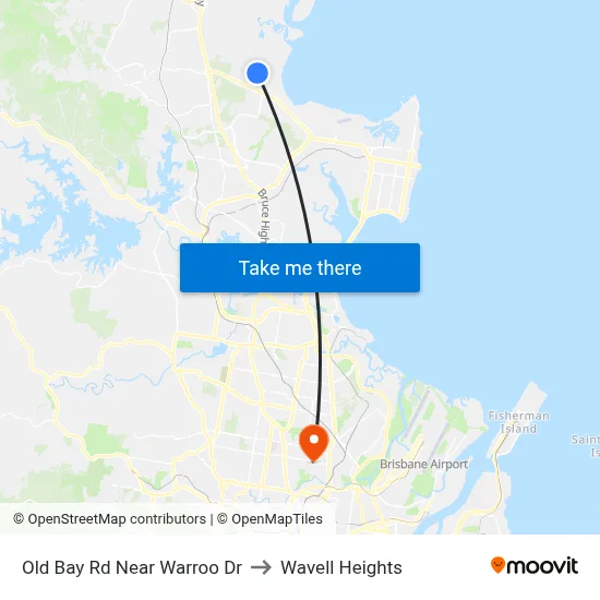 Old Bay Rd Near Warroo Dr to Wavell Heights map