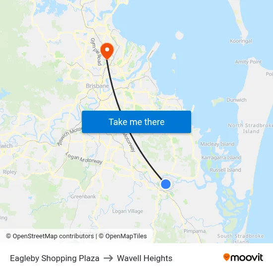 Eagleby Shopping Plaza to Wavell Heights map