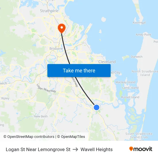 Logan St Near Lemongrove St to Wavell Heights map