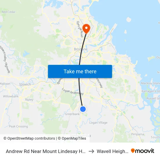 Andrew Rd Near Mount Lindesay Hwy to Wavell Heights map