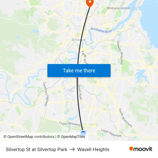 Silvertop St at Silvertop Park to Wavell Heights map