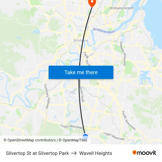 Silvertop St at Silvertop Park to Wavell Heights map
