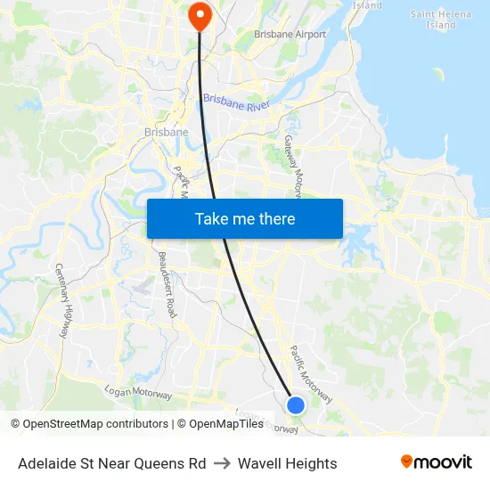 Adelaide St Near Queens Rd to Wavell Heights map