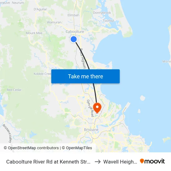 Caboolture River Rd at Kenneth Street to Wavell Heights map