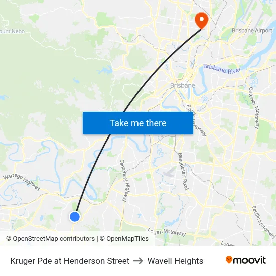 Kruger Pde at Henderson Street to Wavell Heights map