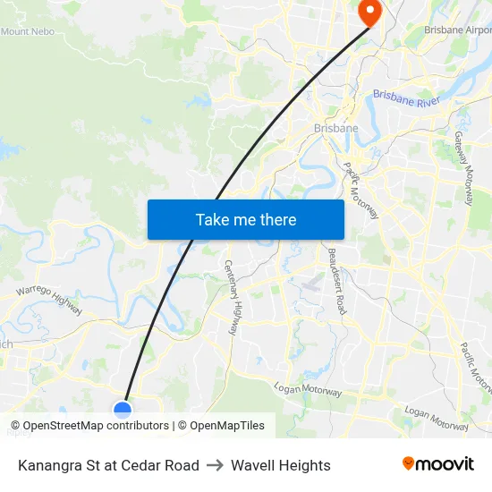 Kanangra St at Cedar Road to Wavell Heights map