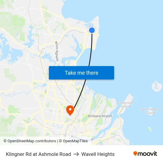 Klingner Rd at Ashmole Road to Wavell Heights map