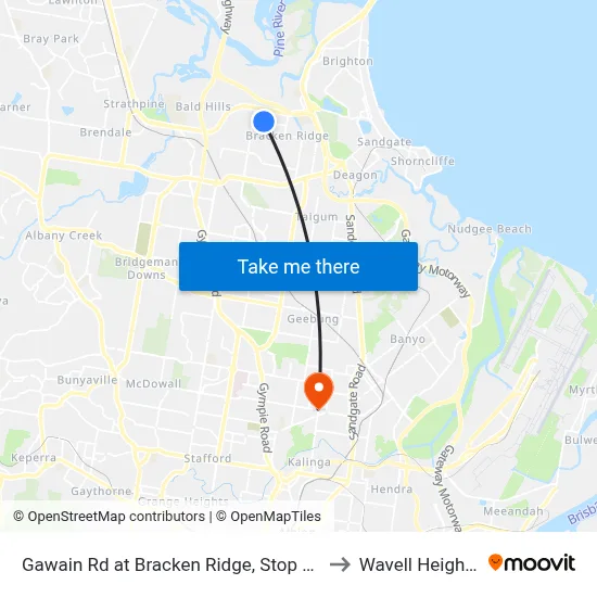 Gawain Rd at Bracken Ridge, Stop 43 to Wavell Heights map