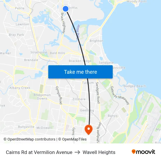 Cairns Rd at Vermilion Avenue to Wavell Heights map